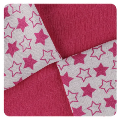 XKKO BMB Bambuswindeln 30x30 - Little Stars Magenta MIX 9er Pack