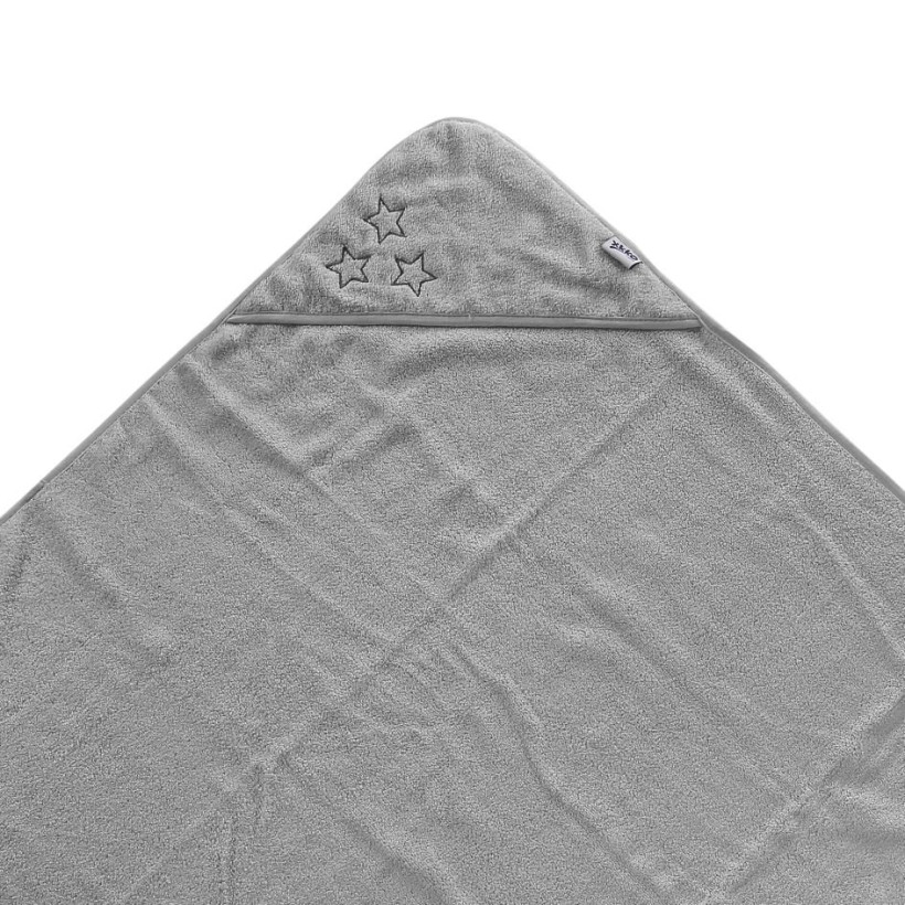 BIO Baumwollefrotteebadetuch mit Kapuze XKKO Organic 90x90 - Silver Stars 5x1St. (GH pack.)