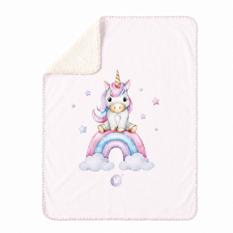 Spanische Babydecke XKKO LUX 75x100 - Rainbow Unicorn