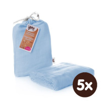 XKKO BMB Bambus Musselinwickeltuch 120x120 - Baby Blue 5x1 St. (GH packung)