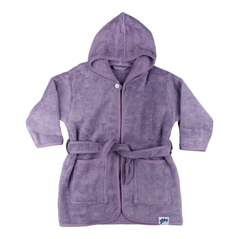 Kinderbademantel aus Bio-Baumwoll-Frottee XKKO Organic - Lavender Aura 6-12m