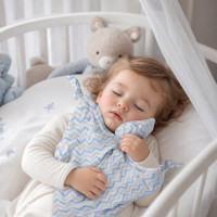 XKKO BMB Bambus-Schnuffeltuch - Baby Blue Chevron
