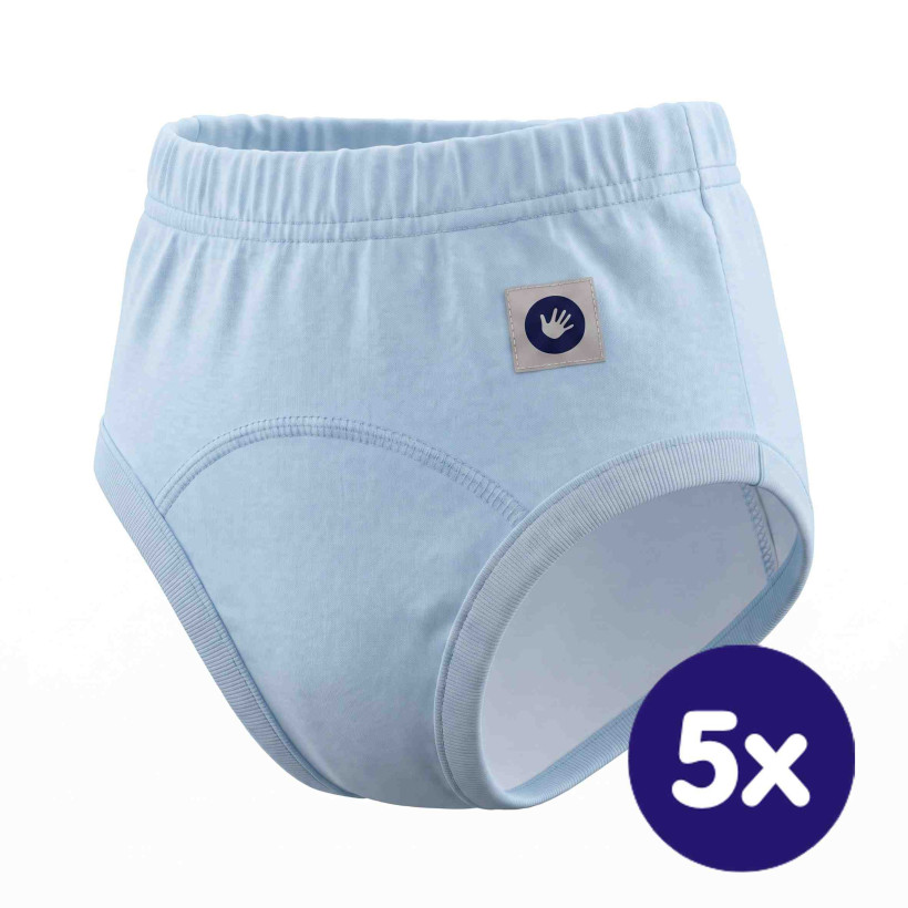 BIO Baumwolle Lernwindelhöschen XKKO Organic - Baby Blue 5x1St. (GH Packung)