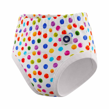 BIO Baumwolle Lernwindelhöschen XKKO Organic - Watercolor Polka Dots