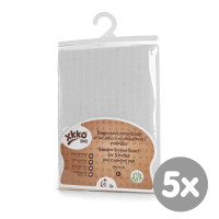 XKKO BMB 50x70 Spannbezug für Wickelauflage oder Kinderwagen - White 5x1St. (GH packung)