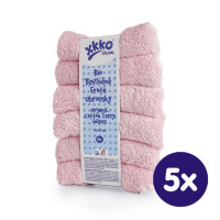 BIO baumwollefrotteetücher XKKO Organic 21x21 - Baby Pink 5x6er Pack (GH pack.)