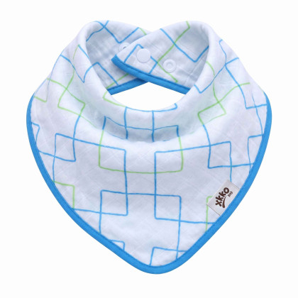 Kinderschal XKKO BMB - Cyan Squares 1 St.