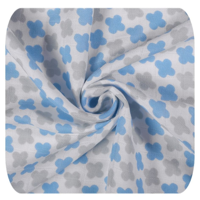 XKKO BMB Musselin Bambuswindeln 70x70 - Scandinavian Baby Blue MIX 3er Pack