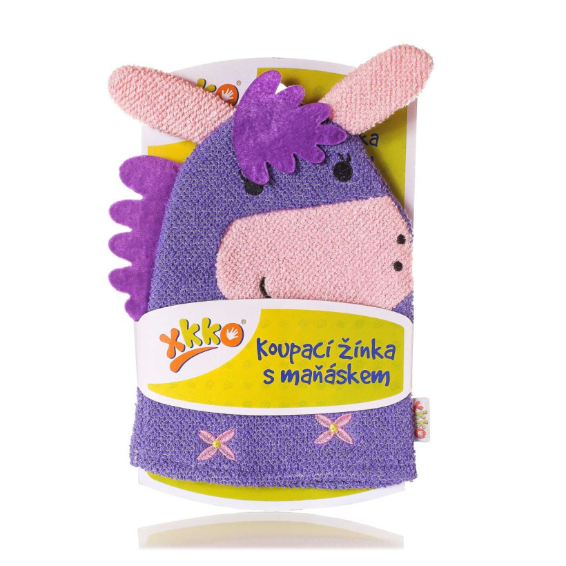 XKKO Waschlappe mit Handpuppe (BA) - Donkey 12x1St. (GH Packung)