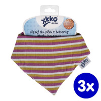 Kinderschal XKKO Organic Old Times - Violet Stripes 3x1St. (GH Packung)
