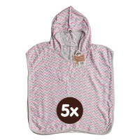 Bambus-Poncho XKKO BMB - Chevron Baby Pink 5x1er Pack (GH Pack)