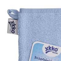 BIO baumwollefrotteewaschlappen XKKO Organic - Baby Blue 5x1St. (GH pack.)