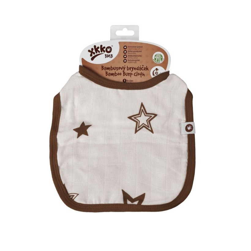 XKKO BMB Kinderlätzchen - Natural Brown Stars 3x1St. (GH Packung)