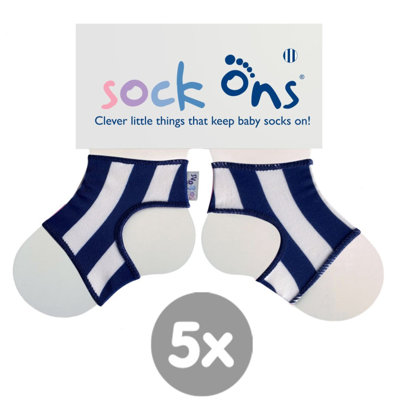 Sock Ons Sockenhalter Designer - Navy Stripes 5x1 Paar (GH Packung)
