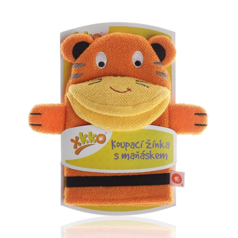 XKKO Waschlappe mit Handpuppe (BA) - Tiger 12x1St. (GH Packung)