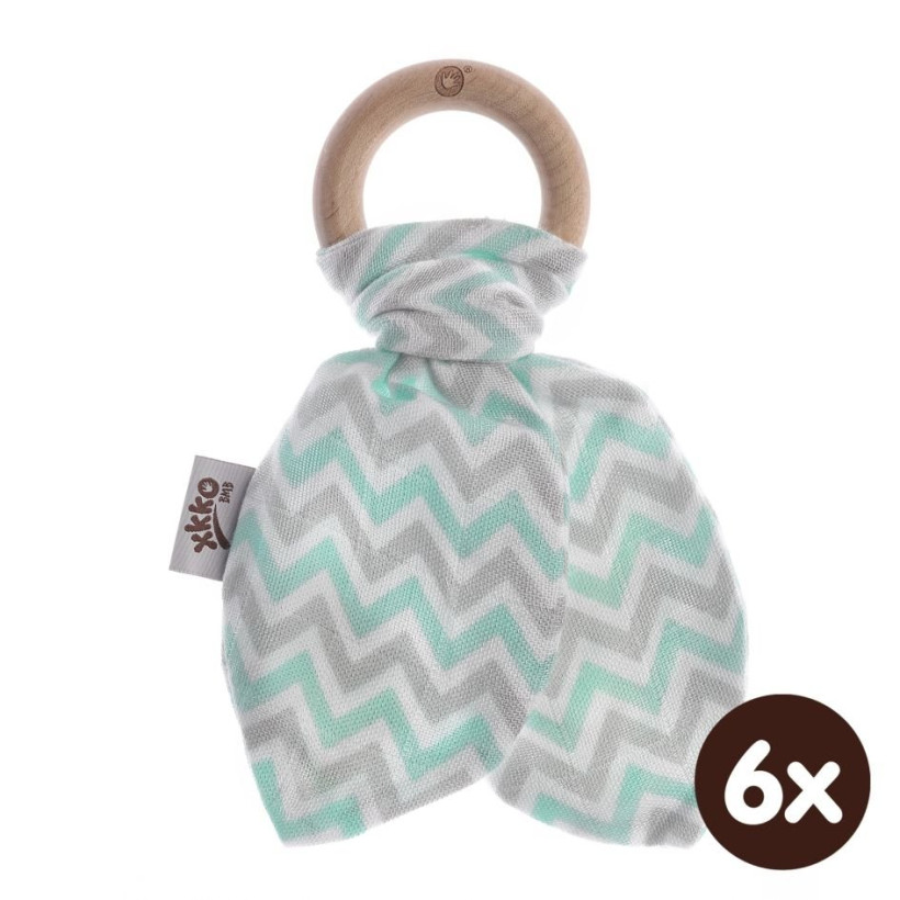 XKKO BMB Beissring mit Blätter - Chevron Mint 6x1er Pack (GH Pack)