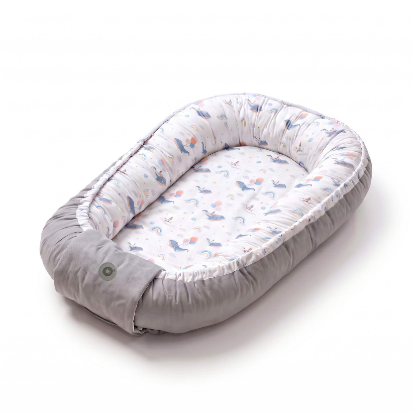 XKKO LUX Wendbares Babynest - Sky Whale