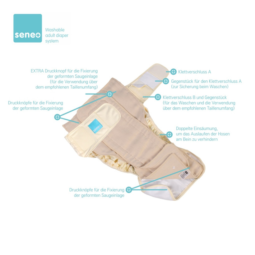 Windelüberhosen SENEO für Erwachsene - Pastel Yellow Grösse L