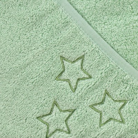 BIO Baumwollefrotteebadetuch mit Kapuze XKKO Organic 90x90 - Mint Stars 1St.