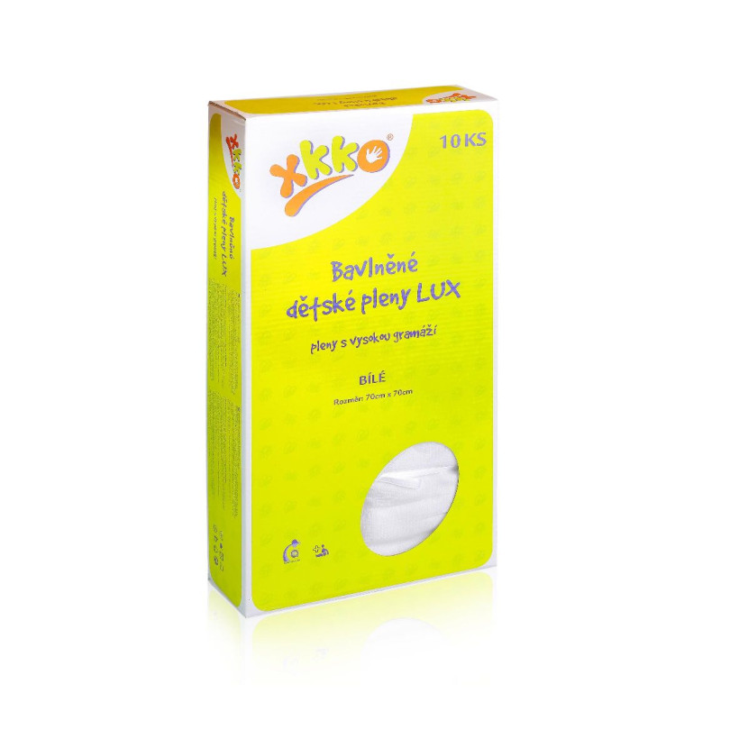 Baumwollwindeln XKKO LUX 70x70 - White 20x10er Pack (GH Packung)