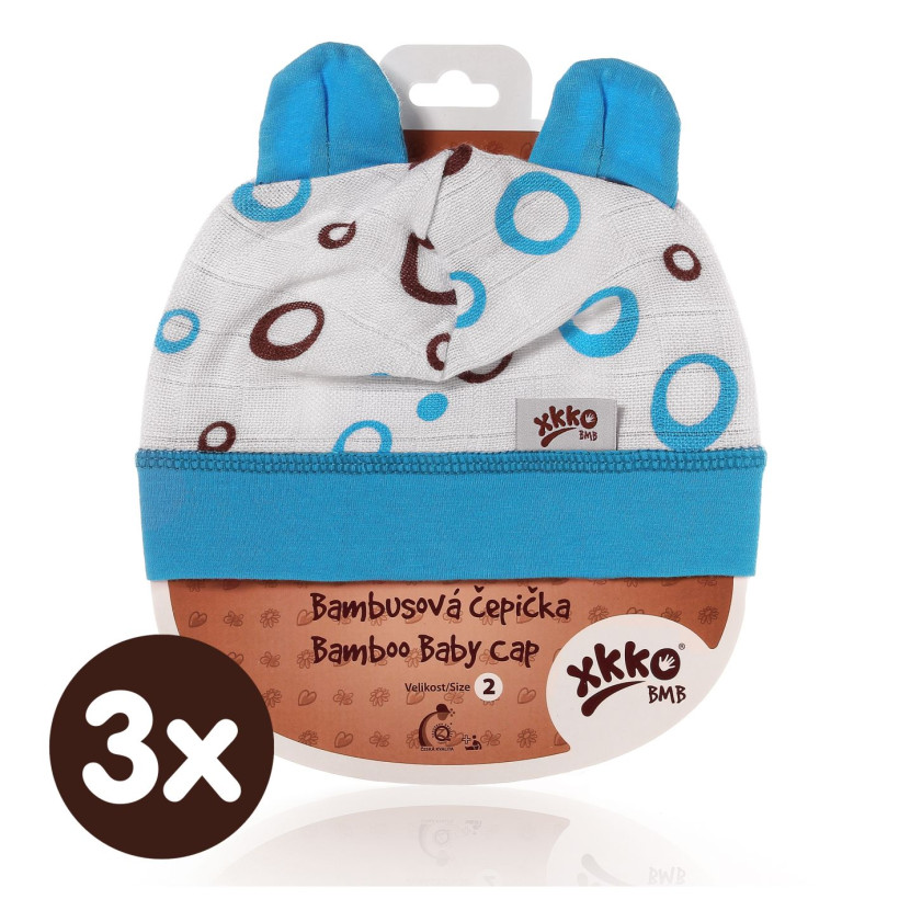 XKKO BMB Kindermütze - Cyan Bubbles 3x1St. (GH Packung)