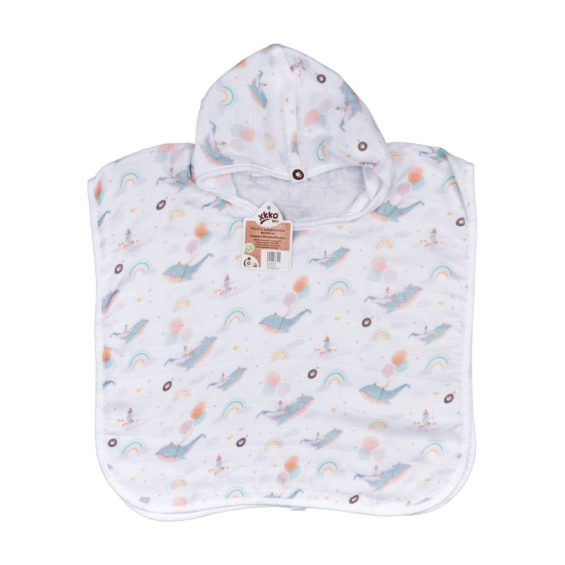 Bambus-Poncho XKKO BMB Digi - Sky Whale Grosse 2