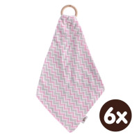 XKKO BMB Beissring mit Windel - Chevron Baby Pink 6x1er Pack (GH Pack)