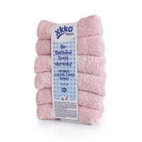 BIO baumwollefrotteetücher XKKO Organic 21x21 - Baby Pink 6er Pack