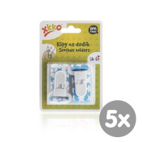 XKKO Schnuller-Clip - Little Stars Cyan MIX 5x2 St. (GH pack)