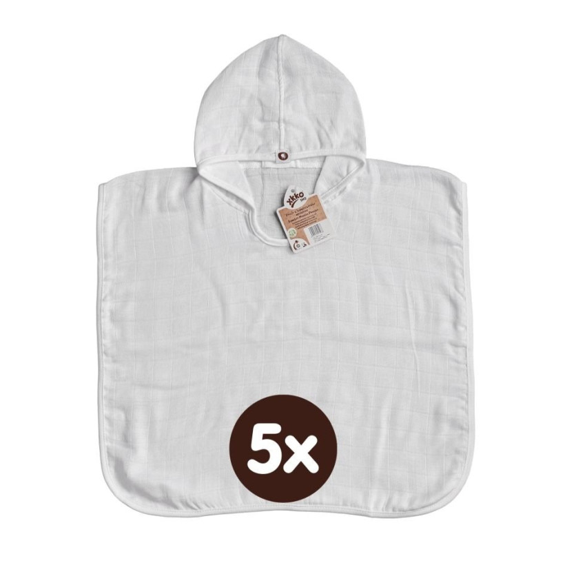 Bambus-Poncho XKKO BMB - White 5x1er Pack (GH Pack)