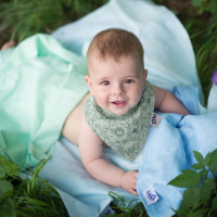 Kinderschal XKKO Organic Old Times - Safari Granite Green