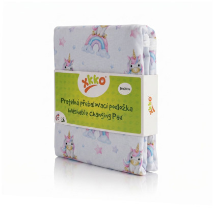 Waschbare Wickelunterlage XKKO 50x70 - Unicorns