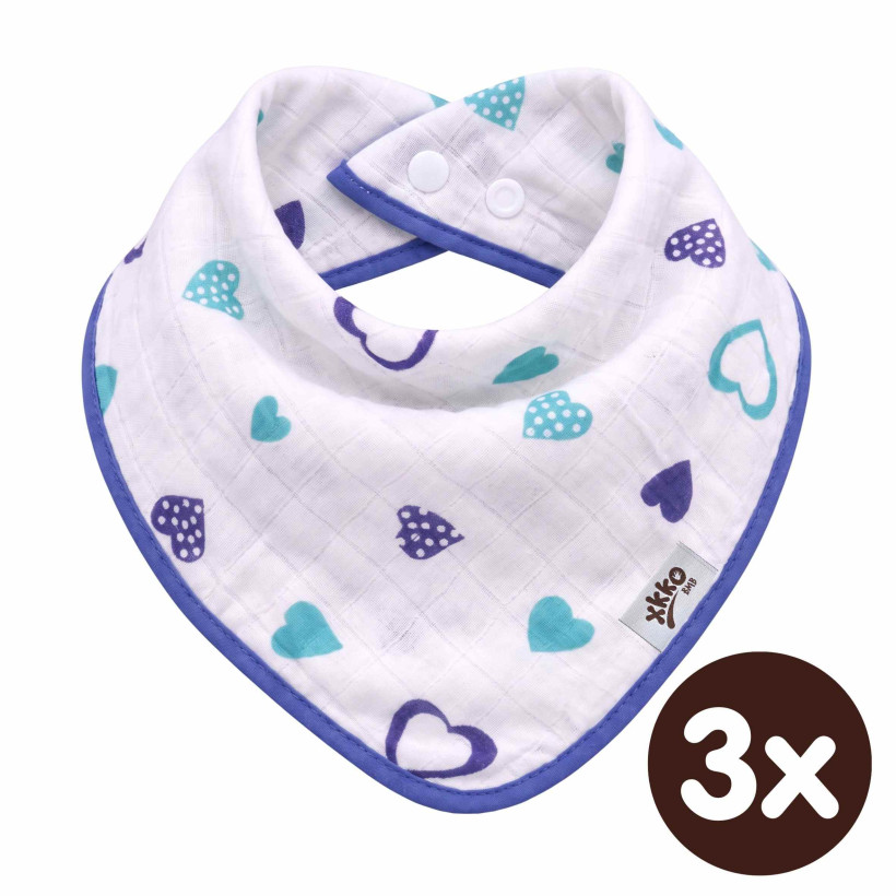 Kinderschal XKKO BMB - Ocean Blue Hearts 3x1 St. (GH packung)
