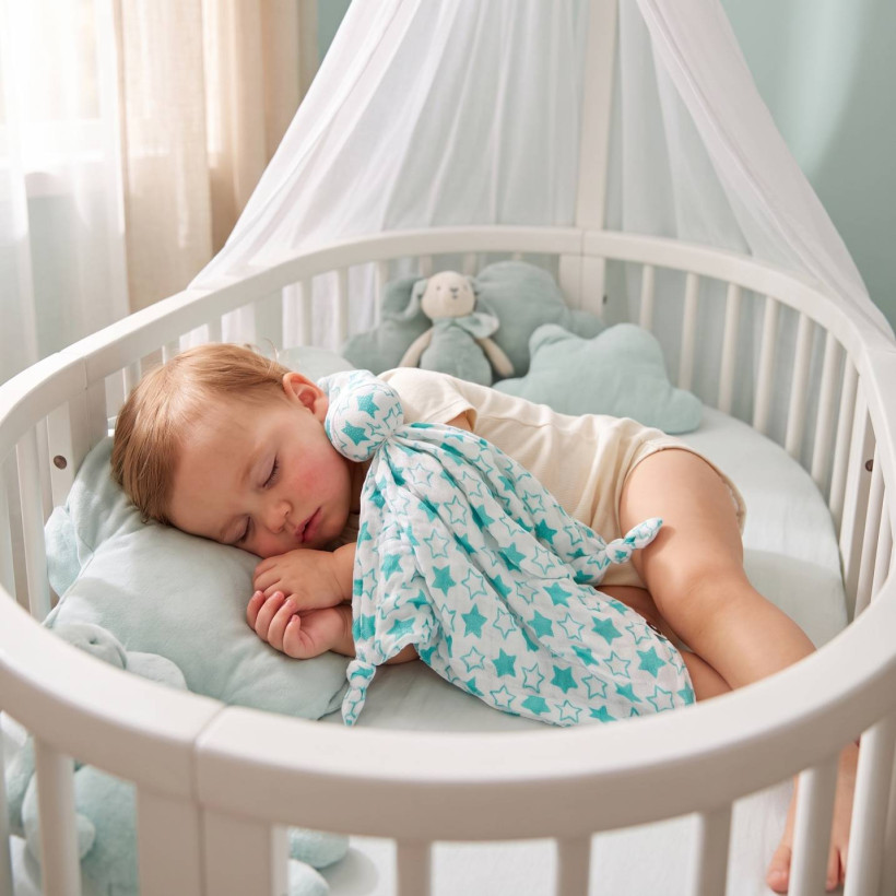 XKKO BMB Bambus-Schnuffeltuch - Little Stars Turquoise
