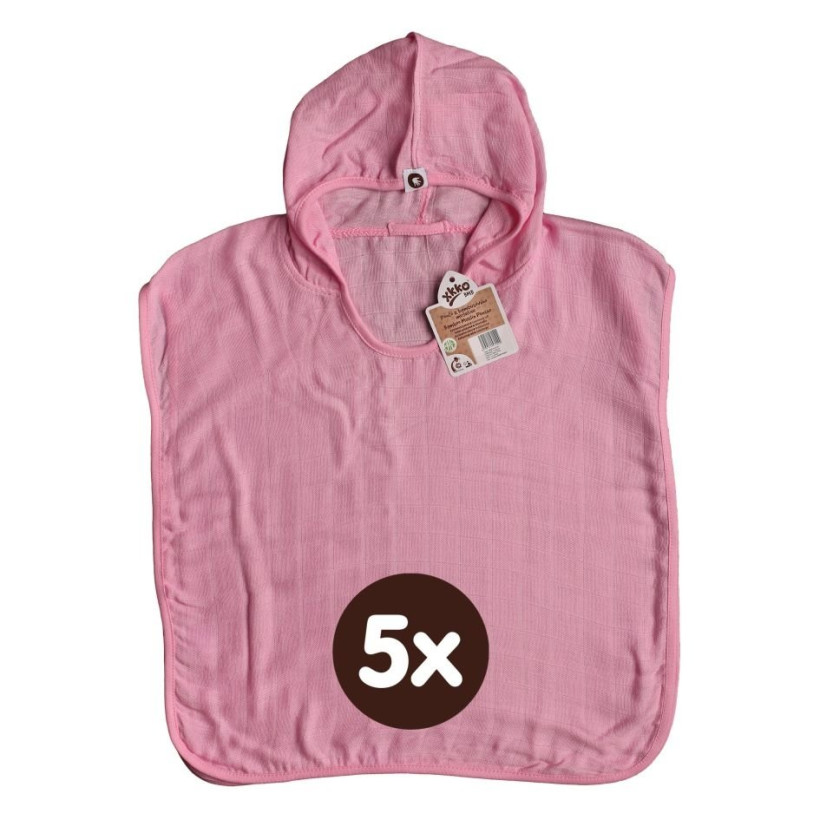 Bambus-Poncho XKKO BMB - Baby Pink 5x1er Pack (GH Pack)