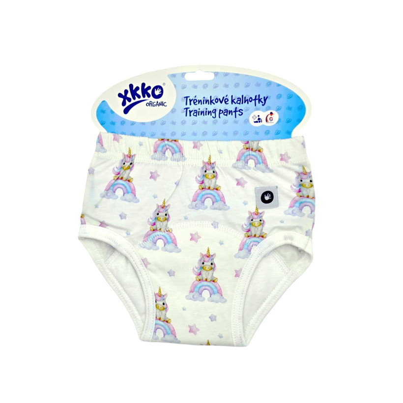 BIO Baumwolle Lernwindelhöschen XKKO Organic - Unicorns Grösse L