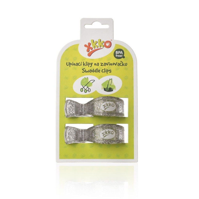 XKKO Klammer an Kinderwagen -  Metallic Silver 5x2 St. (GH Packung)