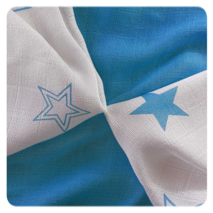 XKKO BMB Bambuswindeln 30x30 - Cyan Stars MIX 9er Pack
