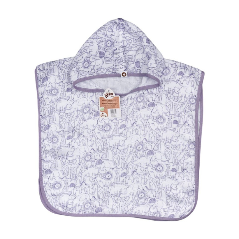 Bambus-Poncho XKKO BMB Safari - W/Lavender Aura Grosse 2
