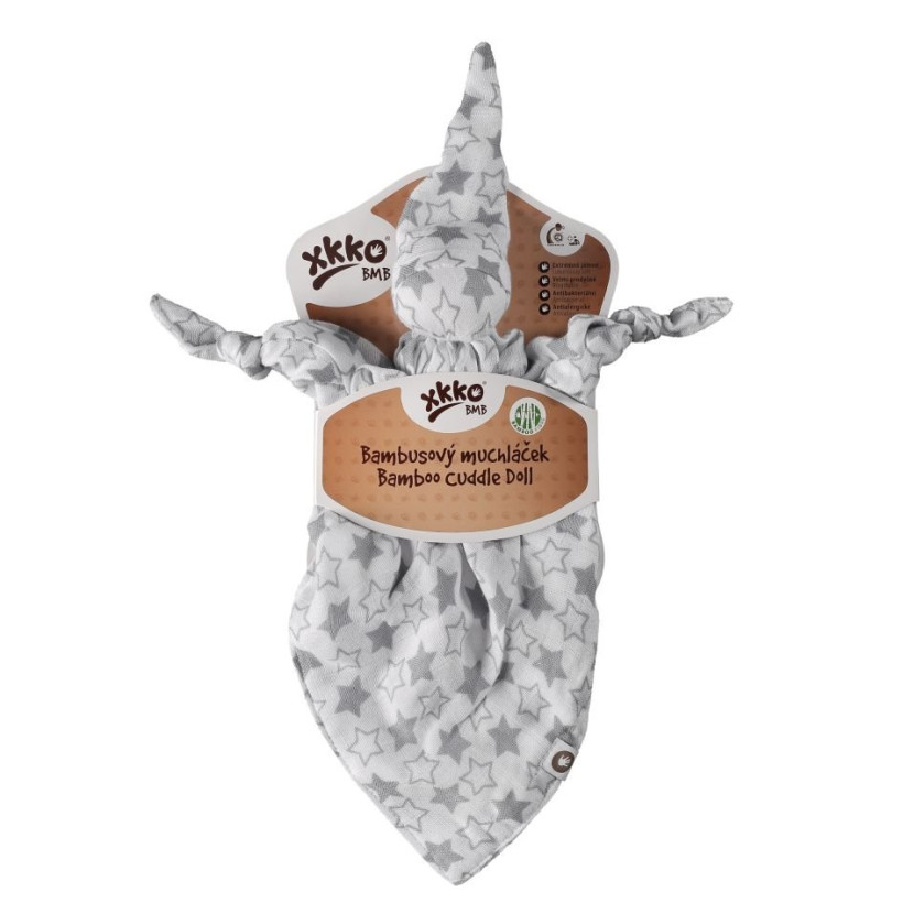 XKKO BMB Bambus-Schnuffeltuch - Little Stars Silver 5x1St. (GH Packung)