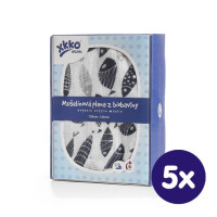 XKKO Organic Bio-Baumwolle Windel 120x120 - Silver Fish 5x1er Pack (GH Packung)