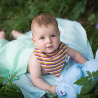 Kinderschal XKKO Organic Old Times - Violet Stripes 1St.
