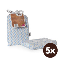 XKKO BMB Bambus Musselinwickeltuch 120x120 - Scandinavian Baby Blue Chevron 5x1 St. (GH packung)
