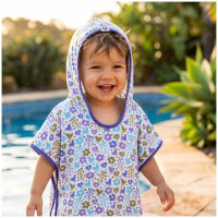 Bambus-Poncho XKKO BMB - Flowers&Birds Boys