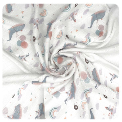 XKKO BMB Bambuswindeln 30x30 Digi - Sky Whale MIX 9er Pack