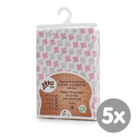 XKKO BMB 50x70 Spannbezug für Wickelauflage oder Kinderwagen - Baby Pink Cross 5x1St. (GH packung)