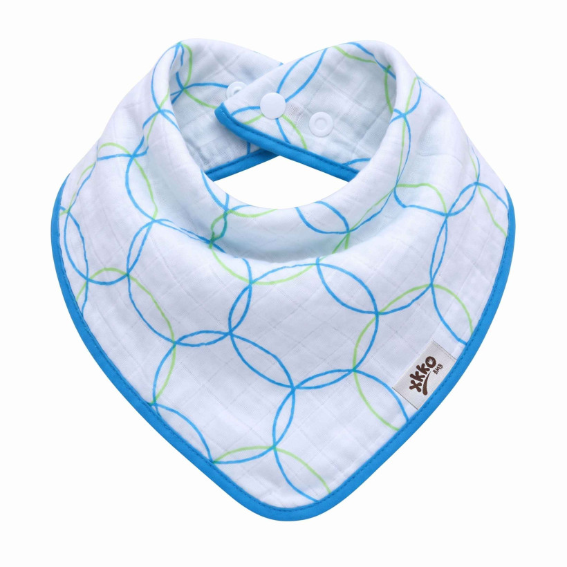 Kinderschal XKKO BMB - Cyan Circles 3x1 St. (GH packung)