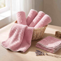 BIO baumwollefrotteetücher XKKO Organic 21x21 - Baby Pink 6er Pack