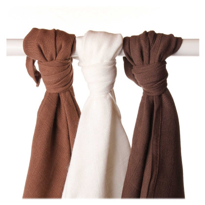 XKKO BMB Musselin Bambuswindeln 70x70 - Choco MIX 3er Pack