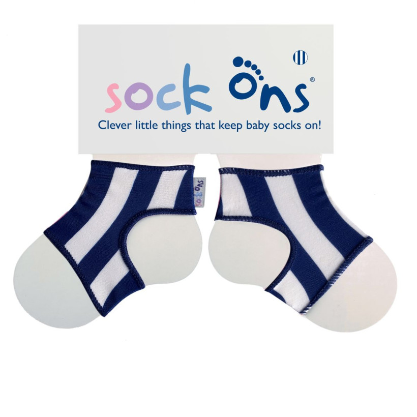 Sock Ons Sockenhalter Designer - Navy Stripes 1 Paar